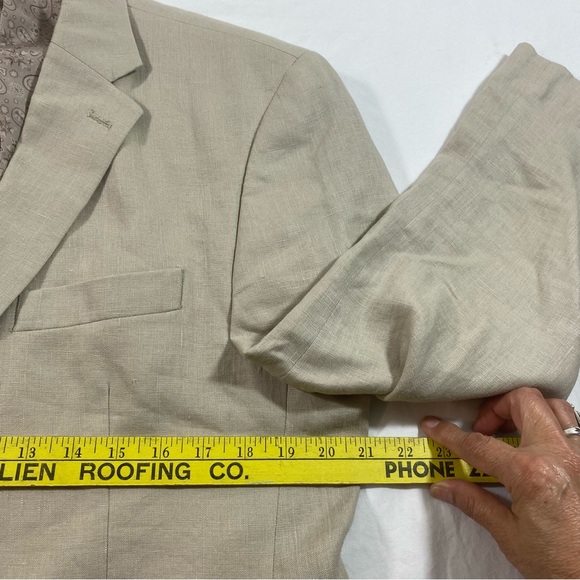 Rugby Lauren Ralph Lauren Blazer Sports coat Men 40S 2 button 100% Linen Oatmeal - Picture 9 of 13